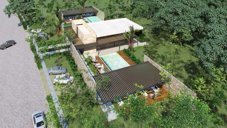 vista de piscinas en casa club