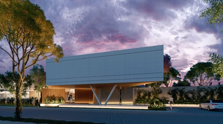 entrada y estacionamiento a residencial