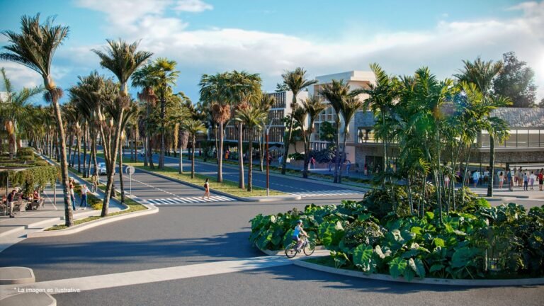 áreas comunes y ciclovia de residencial