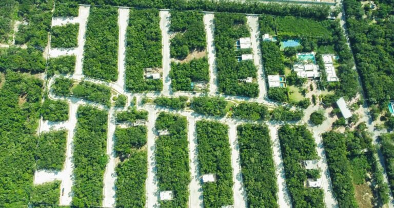 vista aerea de distribución de lotes